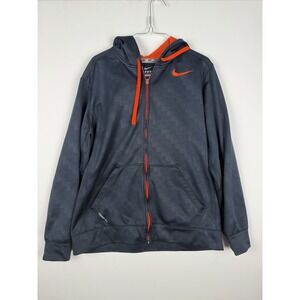 Nike Therma-Fit Mens Blue and Orange Hooded Sweat Jacket Size‎ Large